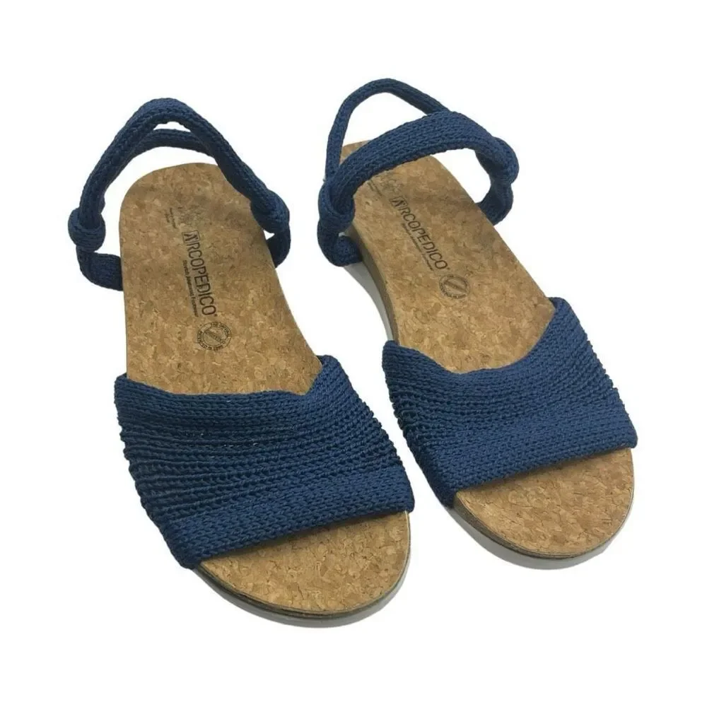 Fabulous Arcopedico Arenal Denim Sandals Shoes Cork Footbed Comfort Orthopedic - Picture 6 of 13